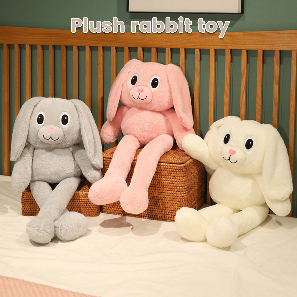 Austok Bunny Plush Toy, Huggable Stuffed Animal Rabbit Toy,Stretchable