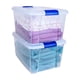 thumbnail image 1 of Caja de Almacenamiento Apilable, Pack de 2, para Organizador Armario, Juguetes, Ropa, con Broche y Tapa Duradera, 24 Litros de Capacidad, Transparente, 1 of 6