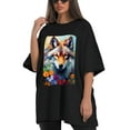 thumbnail image 4 of Plus Size Shirt for Women Black Tops for Women Short Sleeves Shirt for Women Wolf 6 T Shirt Crewneck Shirt for Women XL, 4 of 5