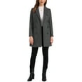 thumbnail image 2 of Abrigo de invierno para mujer INSPIRE CHIC con solapa muesca, abrigo de trench de doble botonadura, M gris oscuro, 2 of 6