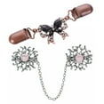 thumbnail image 2 of 2Pcs Women Metal Lapel Pin Delicate Safety Pin Sweater Tighten Clamp Breastpin, 2 of 7