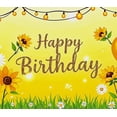 thumbnail image 4 of Sunflower Themed Happy Birthday Banner with Balloons Fairy Lights and Daisies Background Backdrop Party Decoration for Birthday Party Celebrations Photography Props and Home Decorations, 4 of 8