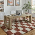 thumbnail image 3 of BERTHMEER 8'x10' Area Rugs for Living Room Bedroom Dinning Room Shag Modern Geometric Plush Pile Ultra-Soft Fluffy Checkered Large Rugs Carpets,Rose Red White, 3 of 4