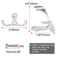 thumbnail image 2 of Dual Hooks Zinc Alloy Hook Coat Hat DIY Robe Hooks Clothes Hanger Holder w Screws 12pcs, Silver Tone, 2 of 7