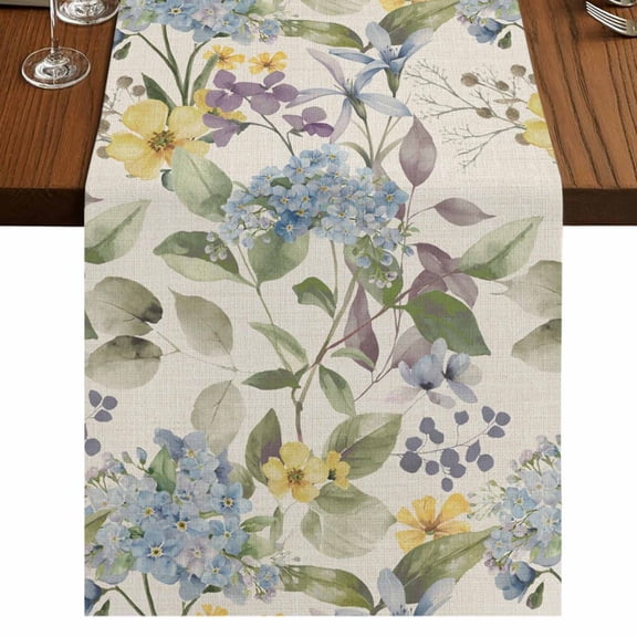 Table Runners 36 Inches Long Dress Scarves, Vintage Spring Floral Farmhouse Kitchen/Dining Table Runner, Short Coffee Tablerunners, Farmhouse Flowers Rustic 13x36 Inch