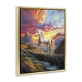 thumbnail image 3 of Stupell Industries Unicorn with Sunset Rainbow Gold Framed Floater Canvas Wall Art design by Jim Baldwin, 21 x 17, 3 of 9