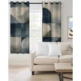 thumbnail image 2 of Navy Blue Geometric Blackout Curtains for Bedroom Living Room Darkening Curtains 84 Inch Length 2 Panels Set Grey Modern Abstract Art Window Curtain Insulated Window Treatment Grommet Drapes 52"x84", 2 of 9