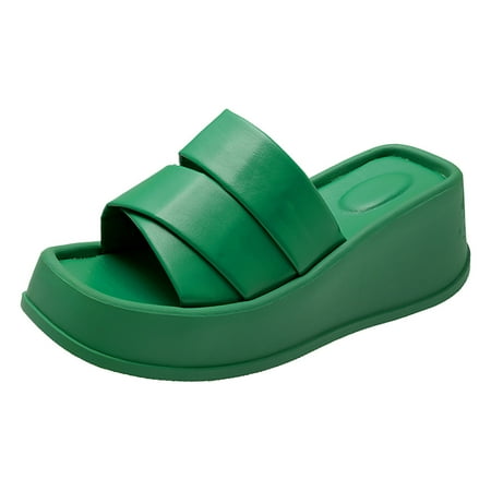 

Sandals Women Wedge Comfort Summer Fashion Thick Sole Wedge Square Head Belt Colorful Comfortable Open Toe Slippers Shoes For Women Heels