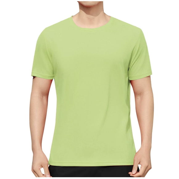 Dagugfen Tops for Men Summer Short Sleeve Round Neck Lightweight Casual Basic Tee Shirts Solid Color