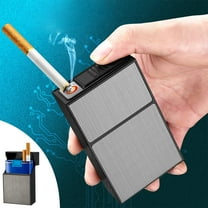 100Fens Cigarettes Lighter Cigarettes Case,Windproof Flameless Usb Rechargeable Lighter For Home Kitchen Cigarettes Lighter Cigarettes Case