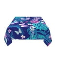 thumbnail image 3 of YFYANG Square Polyester Table Cloth, 54" x 54" Reusable Table Cover Kitchen Dining Room Purple Butterfly Flower Doodle Decorative Tablecloths for Tables of 2-4 People, 3 of 8