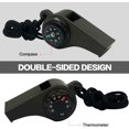 thumbnail image 2 of 2 Pack Emergency Survival Whistle, 3-in-1 Emergency Whistles with Compass and Thermometer, Loud Safety Whistle with Lanyard for Outdoor Hiking (2Pcs Black), 2 of 6