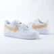 thumbnail image 1 of Air Force 1 Custom "Tan Beige Drip Swoosh" White Shoes Mens Womens Kids Sizes, 1 of 6