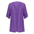 thumbnail image 6 of GaThRRgYP Lightweight Summer Fall Cardigans for Women,Women Fashion Cardigan Up Casual Solid Color Half Sleeve Hoodeless Top Purple XXXXL, 6 of 6