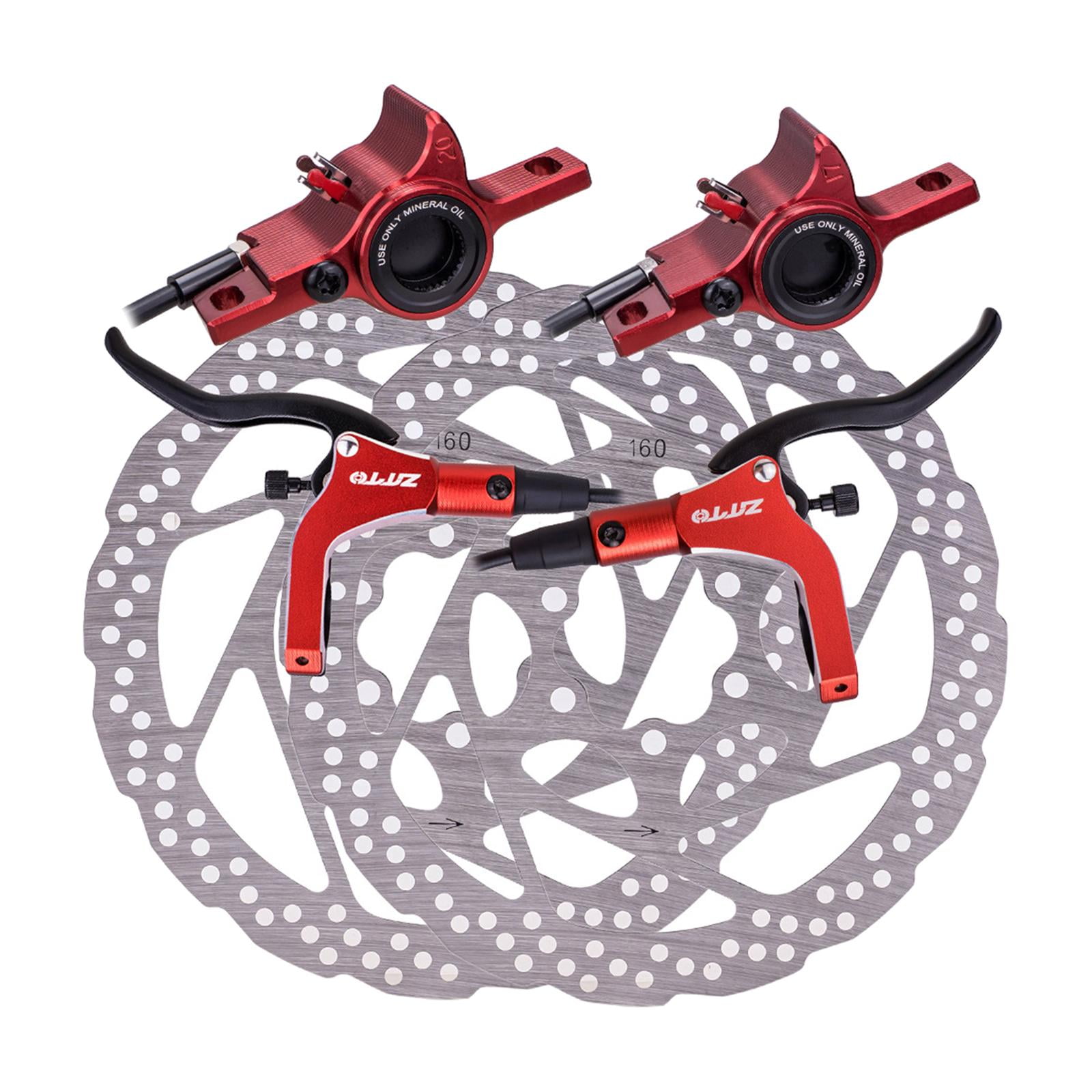 Hydraulic Bike Disc Brake Aluminum Front and Rear Caliper Disc Brake Accessories Riding Equipment Bike Mountain Bike Parts Red with Disc Walmart