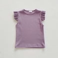 thumbnail image 4 of Ymyiu Girl Tops Girls Short Sleeve Shirts Kids T-Shirt Toddler Basic Crew Neck Top 5T 6T(Purple, 5-6 Years), 4 of 6