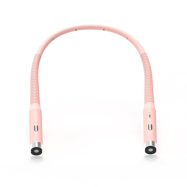 Luz de lectura para el cuello, luces de libro para leer en la cama, 3 niveles de brillo, recargable, brazos flexibles de silicona suave, uso cómodo, perfecto para leer (rosa)