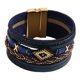 thumbnail image 1 of Pulsera de cuentas con cierre, pulsera de cuerda trenzada tipo brazalete para atuendos de conciertos country. Marina de guerra, 1 of 9