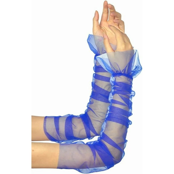 YooGuoGuo Wedding Sheer Tulle Gloves Long Fingerless Gloves for Women Bridal Mesh Gloves 20s Opera Party Dance Gloves