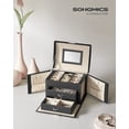 thumbnail image 2 of Caja de Joyas SONGMICS de 3 Niveles con Asa, 2 Cajones y Espejo, Negra, 2 of 8