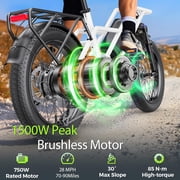 GSPEED A03 Electric Bike for Adults, 1500 Peak Motor ,624Wh 13Ah Battery ,28mph,20 Ebike with Suspension UL2849,Black.