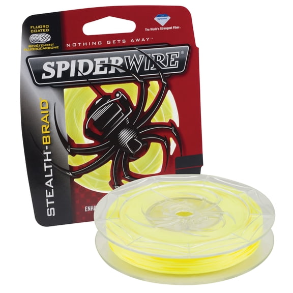 SpiderWire Stealth Braid Fishing Line, Hi-Vis Yellow, 20 lb Test Strength, 300 yd