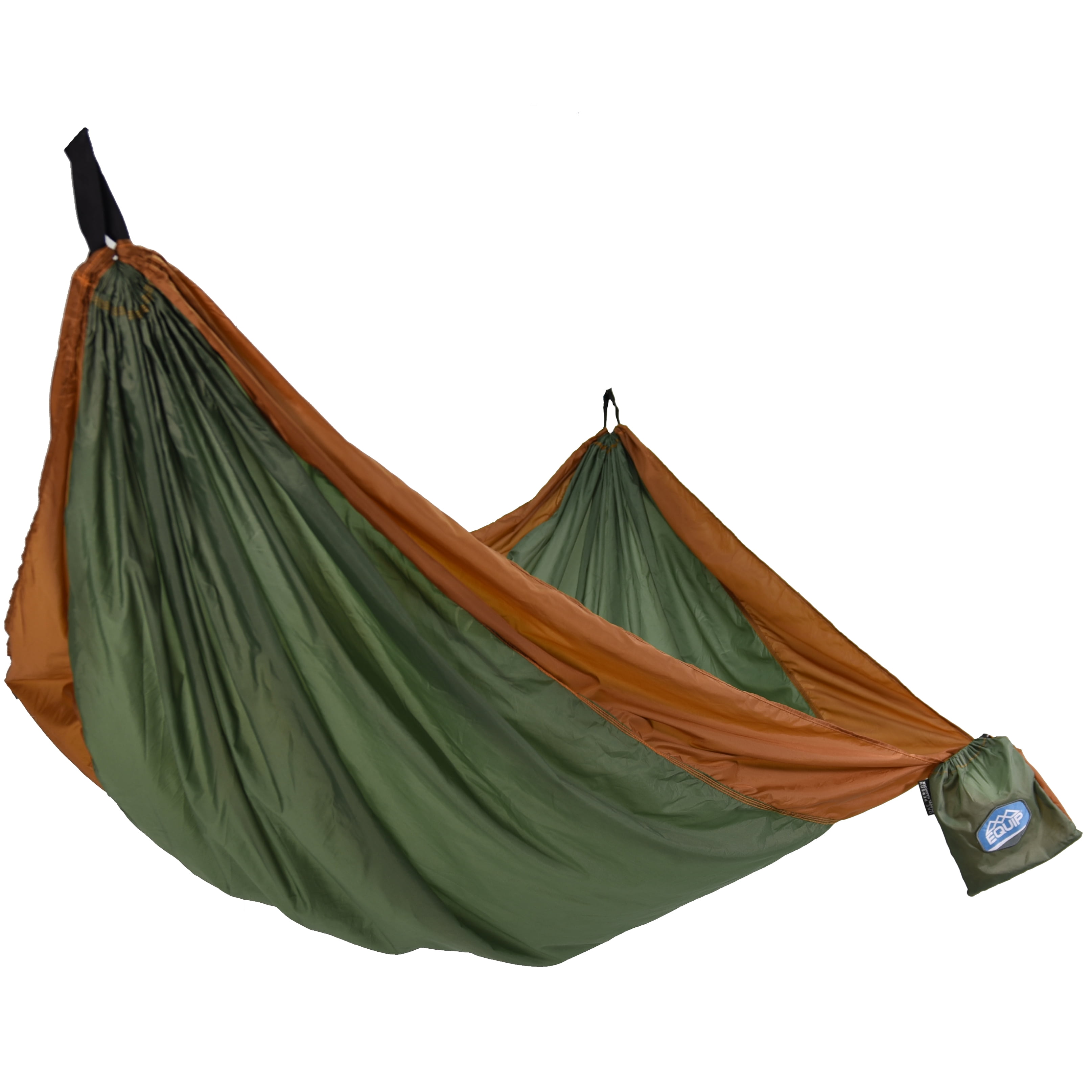 Equip Nylon Portable Camping Travel Hammock, One Person Sage Green and Rust, Assembled Size 116 in. L x  in.  W