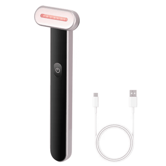 Red Light Therapy Wand for Face 7-Color LED Facial Wand with Heating Therapy Microcurrent Vibrating Massage Portable LED Beauty Wand for Face & Neck