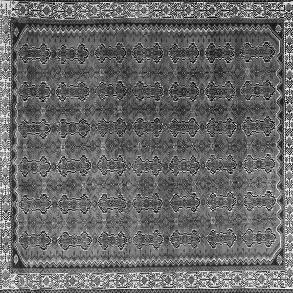 Ahgly Company Indoor Square Persian Gray Traditional Area Rugs, 3' Square