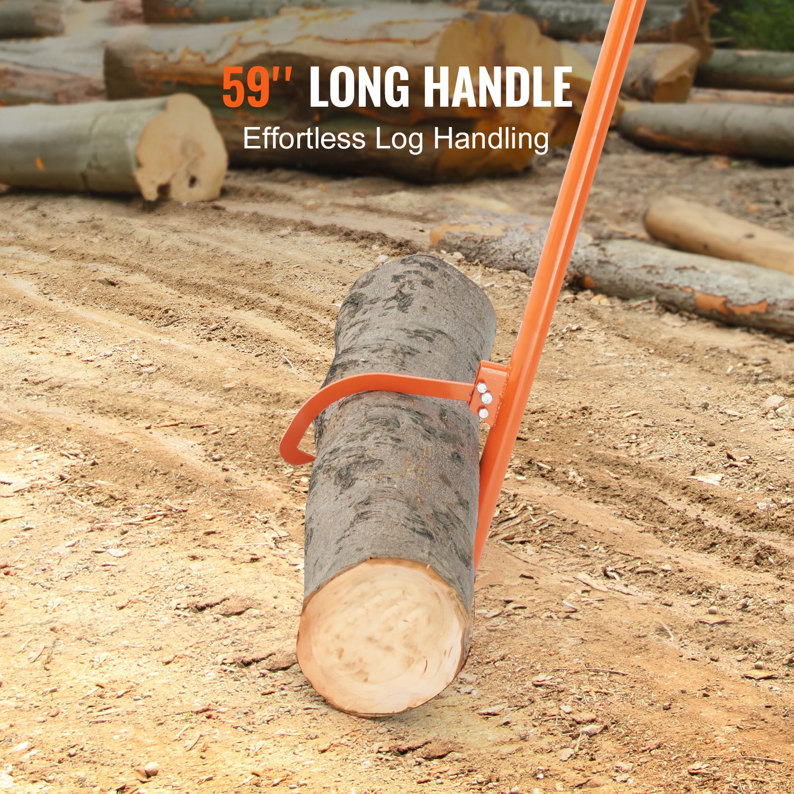 KFFKFF Log Handling Tool, 59 inches, Robust Steel Log Rotator, Timber Lifter for Up to 32" Diameter Logs, Woodland Logging Equipment, Multi-Use Log Manipulator for Turning and Securing Logs