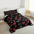 thumbnail image 3 of Manfei Boys Girls Love Heart Print 2pcs Bedding Comforter Set,Romantic Lover Couple Twin Comforter Sets,Valentine's Day Breathable Bedding Set,Super Cozy Room Decor,Reversible, 3 of 8