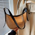 thumbnail image 3 of [Agregar relleno] 40116 Bolso hombro paja gran capacidad cosido bolso mujer bolso media cruzado en la axila-PM20240118002048 2, 3 of 9