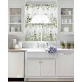 thumbnail image 3 of Light Green Eucalyptus Leaves Swag Kitchen Curtains Sets for Windows 24 Inch Length, Watercolor Spring Summer Botanical Short Window Curtain Swags Valances and Tiers 3 Piece Set for Cafe/Dining Room, 3 of 5