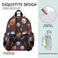 thumbnail image 5 of Football and Basketball Red Pattern Cute School Backpack Bag for School with Padded Back and Adjustable Shoulder Straps 15.25"x11.5"x5.25", 5 of 5