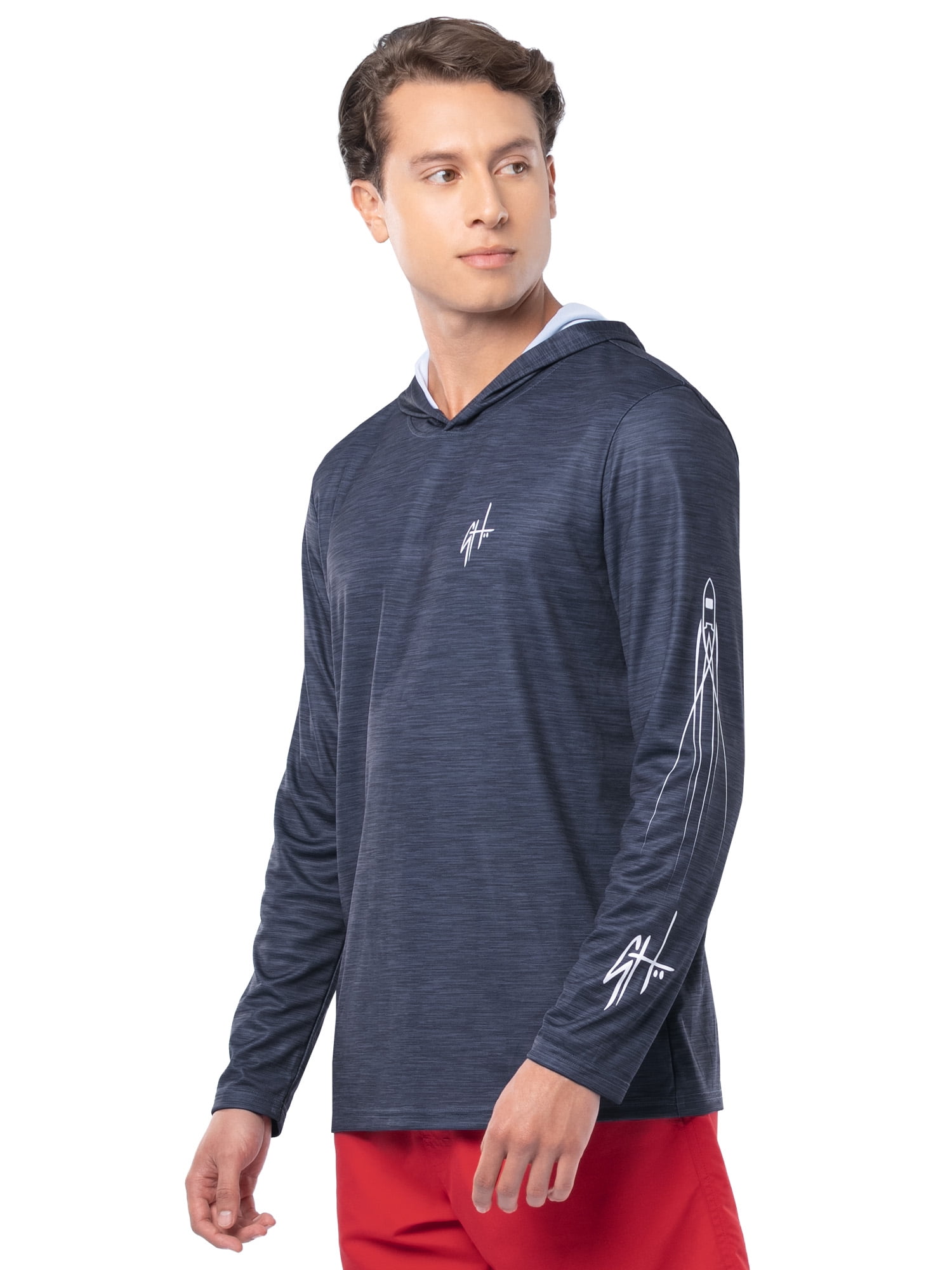 GH BY GUY HARVEY Men's Long Sleeve Sun Protection American Angler Hoodie