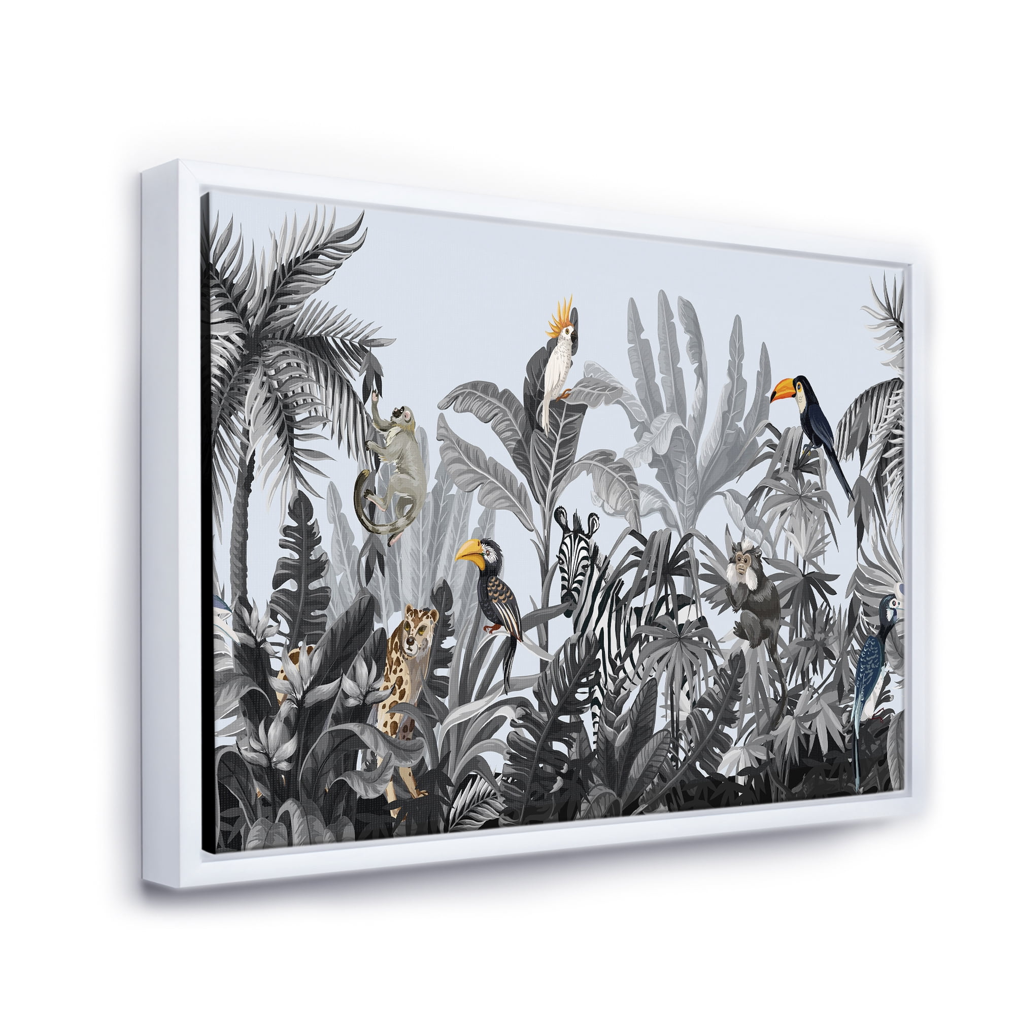 Designart 'Birds and Peonies With Chinoiserie VIII' Farmhouse Framed Canvas Wall Art Print