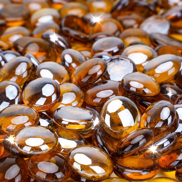 Perlas de Vidrio para Fuego Stanbroil 4.5 kg, Brillo Caramelo 1.27 cm para Fogatero