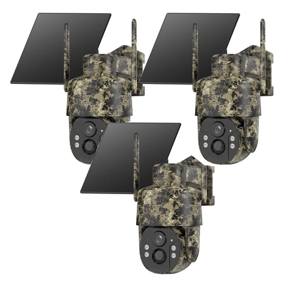 SEHMUA 4G LTE Cellular Solar Security Camera IP65 3Pack