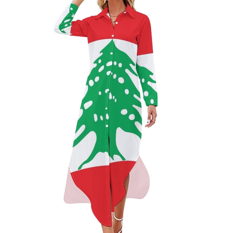 Lebanese Flag of Lebanon Long Sleeved Shirt Dress summer dress women Cocktail of dresses - Walmart.com Lebanese Flag of Lebanon Long Sleeved Shirt Dress summer dress women Cocktail of dresses - Walmart.com