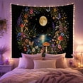 thumbnail image 2 of Magical Moonlit Forest in Wreath Whimsical Fantasy for Nature Lovers, Forest Art Wall Decor, Housewarming Gift Tapestry Wall Hanging for Bedroom and Dorm, 2 of 7