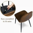 thumbnail image 5 of FurnitureR Mid Century Modern Gaming Chair, Upholstered Seat with Industrial Metal Legs, Comfortable and Stylish for Video Game Setup, Brown, 5 of 6