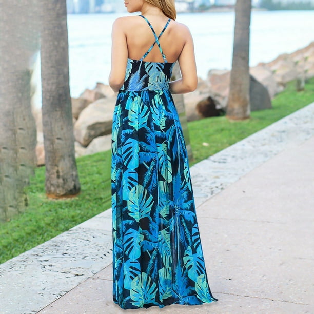 Prom Tall Dresses HKEJIAOI Floral Dress For Women Discount Clearance Casual  Dresses Women's Asymmetrical Maxi Dress