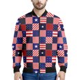 thumbnail image 2 of Chaqueta con estampado de estrellas y bandera estadounidense para hombre, chaqueta con cremallera estampada en 3D, abrigo informal holgado, sudadera con cremallera para primavera y otoño, 2 of 5