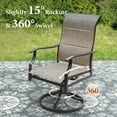 thumbnail image 2 of Summit Living 2-Piece Outdoor Metal Steel Dining Swivel Chairs, Textilene Patio High-Back Padded Rocking Chairs, Grayish-brown, 2 of 9