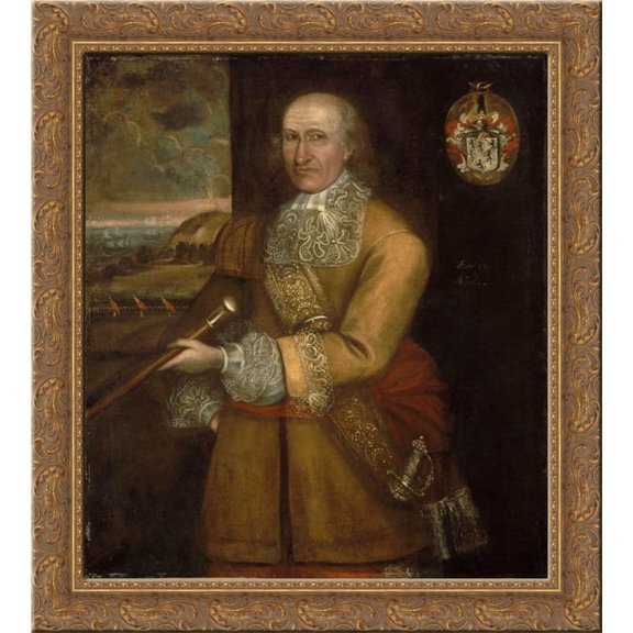 Portrait of Major Thomas Savage 24x20 Gold Ornate Wood Framed Canvas Art by Thomas Smith