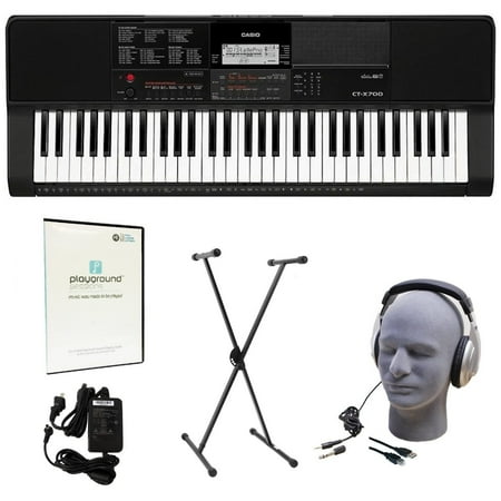 Casio CT-X700 Learn-To-Play Quincy Jones Keyboard Pack with Playground Sessions Software, Power Supply, Stand, Headphones, and USB Cable