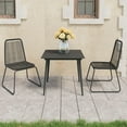 thumbnail image 1 of vidaXL 3 Piece Garden Dining Set PVC Rattan Black, 1 of 4