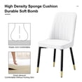 thumbnail image 2 of Sumdeal PU Leather Dining Chairs with Black Metal Legs (Kitchen, Bedroom, Office)，Set of 4，White, 2 of 6