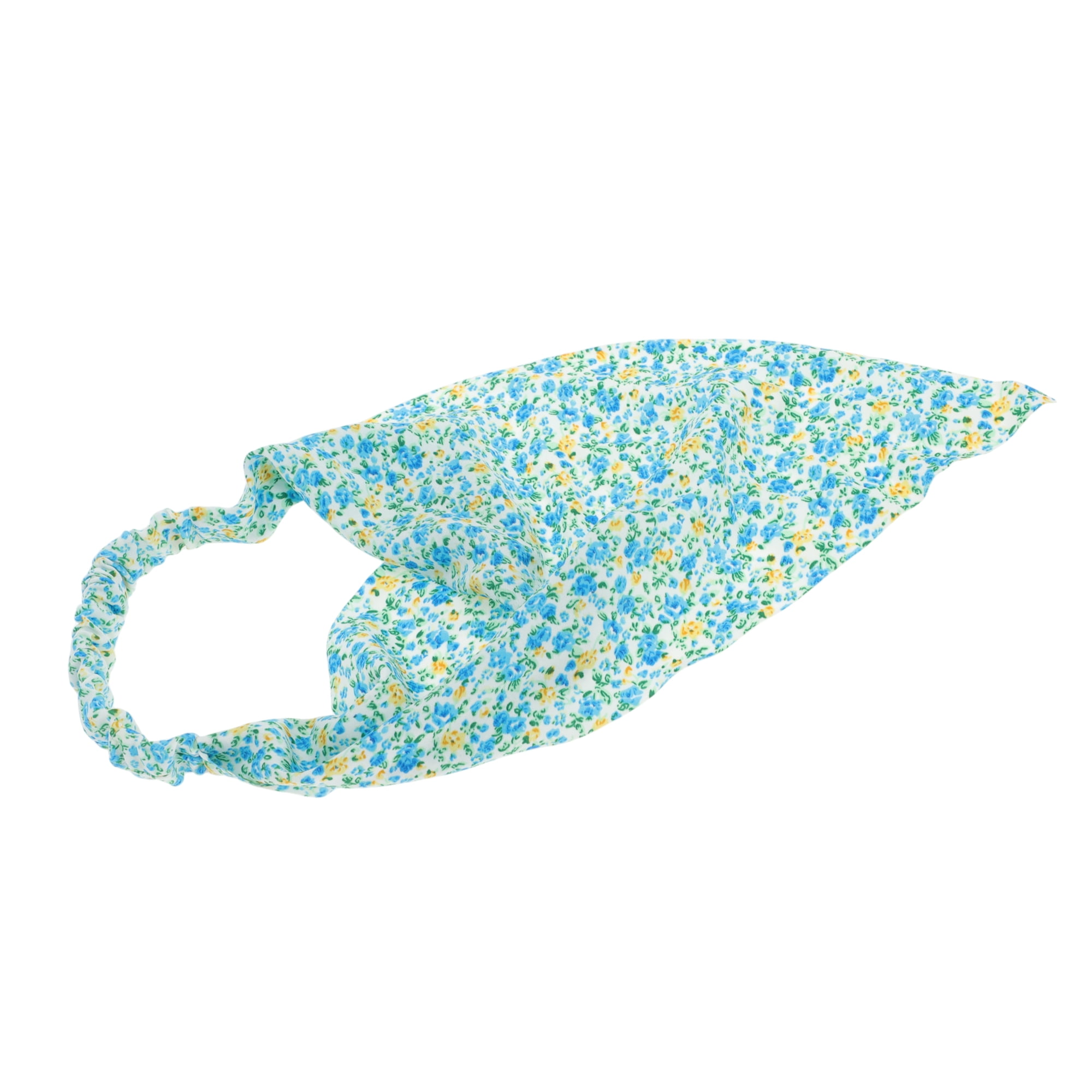 Unique Bargains 1pc Floral Soft Breathable Headwrap for Daily Life White Blue