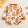 thumbnail image 5 of Gibobby Mameluco niña de manga larga con estampado floral para niñas pequeñas(Blanco, 9-12 Meses), 5 of 5